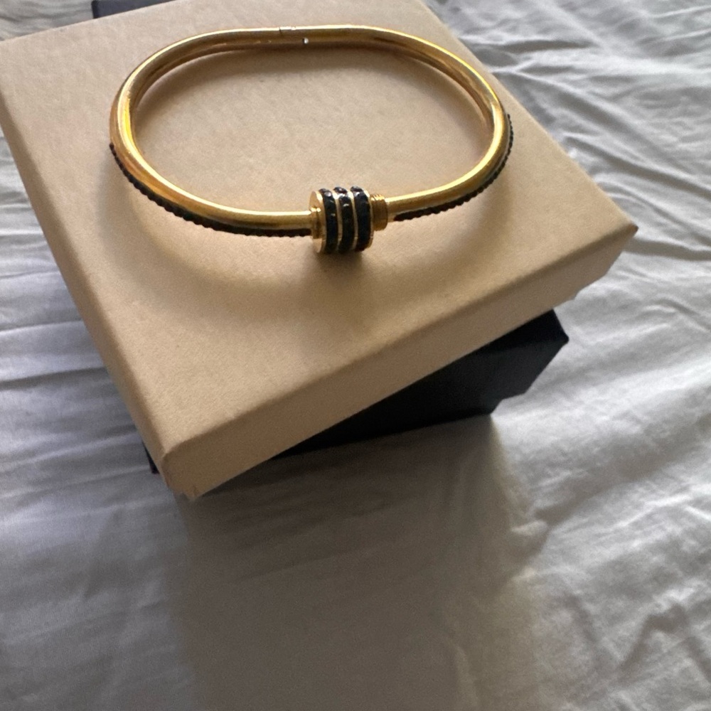 Elegant Gold and Black Bangle Bracelet